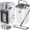 X3 Mop, Separates Dirty and Clean Water, 3-Chamber Design, Flat Mop and Bucket Set