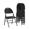 Cosco 37976TMS4E Commercial XL Comfort Fabric Padded Metal Folding Chair, Triple Braced, Black, 4-Pack