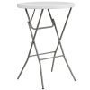 Carnegy Avenue CGA-FLF-17482-GR-HD 31.25 in. Granite White Plastic Tabletop Metal Frame Folding Table