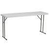 Carnegy Avenue CGA-RB-8941-GR-HD 60 in. Granite White Plastic Tabletop Metal Frame Folding Table