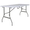 CGA-RB-231465-GR-HD 60 in. Granite White Plastic Tabletop Metal Frame Folding Table