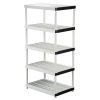 HDX 128974 5-Tier Plastic Garage Storage Shelving Unit in Gray (36 in. W x 72 in. H x 24 in. D)