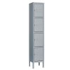 Mlezan DBDG2022103G 4-Tier Metal Locker 4 Doors Storage Shelves Locker 12 in. D x 12 in. W x 66 in. H in Gray for Employees Workers Students