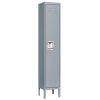 Mlezan DBDG202299G Metal Locker Cabinet Single Tier 12 in. D x 12 in. W x 66 in. H in Gray Steel for Gym School Changing Room