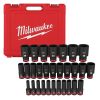 Milwaukee 49-66-7015 SHOCKWAVE 1/2 in. Drive Metric 6 Point Impact Socket Set (29-Piece)