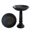 MPG PF6044AC 22 in. Dia Aged Charcoal Cast Stone Fiberglasst Bird Bath