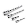 TEKTON SRH99111 1/4,3/8,1/2 in. Drive Flex Head Quick-Release Ratchet Set (4-Piece)