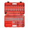 TEKTON SKT25301 1/2 in. Drive 6-Point Socket and Ratchet Set 3/8 in. to 1 in., 10 mm to 24 mm (58-Piece)