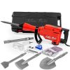 XtremepowerUS KIT445-H 10 in. W 2200-Watt Heavy-Duty Electric Jackhammer Demolition Hammer Concrete Breaker Tool Kit with Full Chisel Bit Set