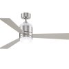 Fanimation Studio Collection Upright 48-in Brushed Nickel LED Indoor Ceiling Fan with Light Remote (3-Blade)