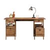 Sauder Trestle Executive Desk, Vintage Oak Finish