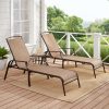 Mainstays Sand Dune Reclining Steel Outdoor Chaise Lounge - Set of 2, Beige/Black