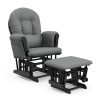 Storkcraft Hoop Nursery Glider and Ottoman, Black with Gray