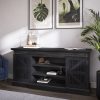 BELLEZE Modern Farmhouse TV Stand - Ashford (Rustic Gray)