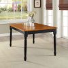 Better Homes and Gardens Autumn Lane Farmhouse Dining Table, Black and Oak