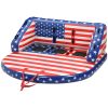 Outsunny 3 Rider Towable Tube Boating Accessories, Spacious Family Size Inflatable Deck Seat w/ Front and Back Tow Points for Multiple Riding Positions Water Sports