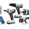 HART 20-Volt Cordless 4-Tool Combo Kit with 200-Piece Accessory Kit and 16-inch Storage Bag, (2) 20-Volt 1.5Ah Lithium-Ion Battery