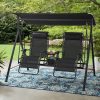 Mainstays Zero-Gravity Steel Porch Swing, Black