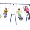 XDP Recreation 76667 Surf N Swing Outdoor Swing Set, Slide, Super Disc, and Surfboard Swing