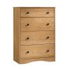 Sauder Beginnings 4-Drawer Dresser, Highland Oak Finish