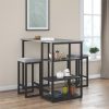 Mainstays 3-Piece Metal Pub Set with Faux Concrete Top, Gray and Black