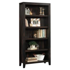 Sauder Dakota Pass 5-Shelf Bookcase, Char Pine Finish