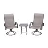 Teamson Home Patio Furniture 3-Piece Gray Woven Bistro Patio Set with Gray Textiline