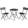 Clihome 3-Piece Black Bistro Patio Set