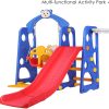 streakboard Kids Slide and Swing Set Toddler Slide Play Climber W/ Basketball Hoop Indoor Outdoor Playground