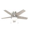 Hunter Alexander 44-in Brushed Nickel LED Indoor Flush Mount Ceiling Fan with Light (5-Blade)