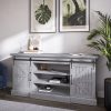 BELLEZE Modern Farmhouse TV Stand - Ashford (Stone Grey)