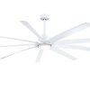 Fanimation Studio Collection EightyFour 84-in Matte White Color-changing LED Indoor/Outdoor Ceiling Fan with Light Remote (9-Blade)