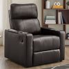 Mainstays Home Theater Recliner with USB Charging Ports, Brown Faux Leather