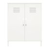 Shadwick 2 Door Metal Locker Style Storage Accent Cabinet, White