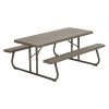 Lifetime 6 Foot Folding Picnic Table, Brown, 60105