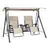 Mainstays Zero-Gravity Steel Porch Swing - Beige/Black