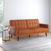 Better Homes & Gardens Nola Modern Futon, Camel Faux Leather