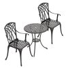 Nuu Garden 3-Piece Cast Aluminum Outdoor Bistro Set in Black