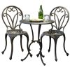 Best Selling Home Decor Thomas 3-Piece Black Aluminum Frame Bistro Patio Set