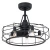 Fanimation Studio Collection Archive 24-in Black LED Indoor/Outdoor Cage Ceiling Fan with Light Remote (3-Blade)