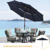 Clihome 10-ft Navy Blue Auto-tilt Market Patio Umbrella