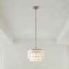 allen + roth Lemmond 3-Light Brushed Nickel Coastal Tiered Convertible Pendant/semi-flush