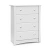 Storkcraft Crescent 4 Drawer Modern Vertical Dresser White