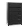 Storkcraft Kenton 5 Drawer Modern Vertical Dresser Black