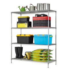 Hyper Tough 24"Dx60"Wx72"H 4 Shelf Commercial Wire Shelving Chrome Steel Each Shelf Capacity 1000 lbs