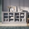 BELLEZE Modern Farmhouse Wood Sideboard Buffet - Liam (Stone Gray)