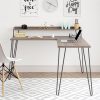 Mainstays Griffin L Desk with Riser, Distressed Gray Oak