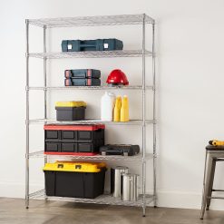 Hyper Tough 6 Tier Wire Shelf Unit Chrome 18"x47.7"x72" Capacity 2100 lbs