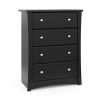 Storkcraft Crescent 4 Drawer Modern Vertical Dresser Black