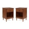 Bellamy Studios Wright Mid-Century Nightstand, Walnut, Set of 2